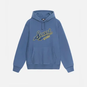 STUSSY SATIN PATCH OVERSTOR HOODIE BLÅ