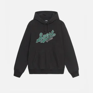 STUSSY SATIN PATCH OVERSTOR HOODIE SORT